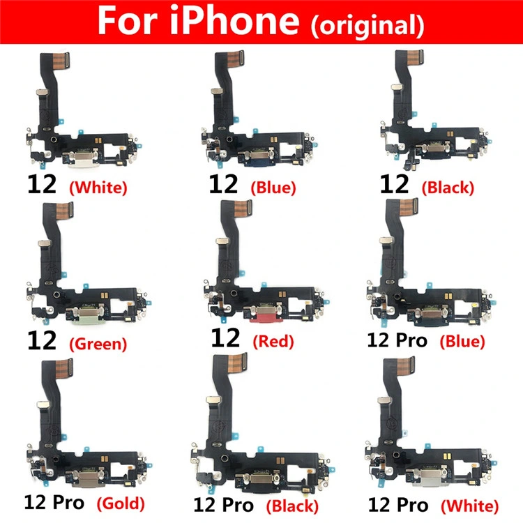 with Apple Logo for Original USB Charging Port Dock Flex Cable for iPhone 12 PRO Charger Plug Module Connector Ribbon Replacement Parts